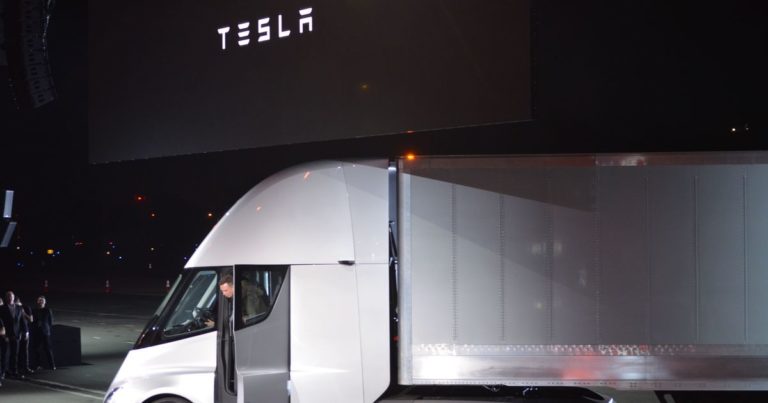 Tesla’s electric semi truck spotted again on its secret road trip