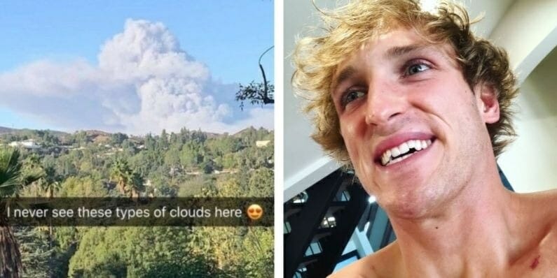 YouTuber gets dissed by Logan Paul—and memed—for gazing at California wildfire smoke