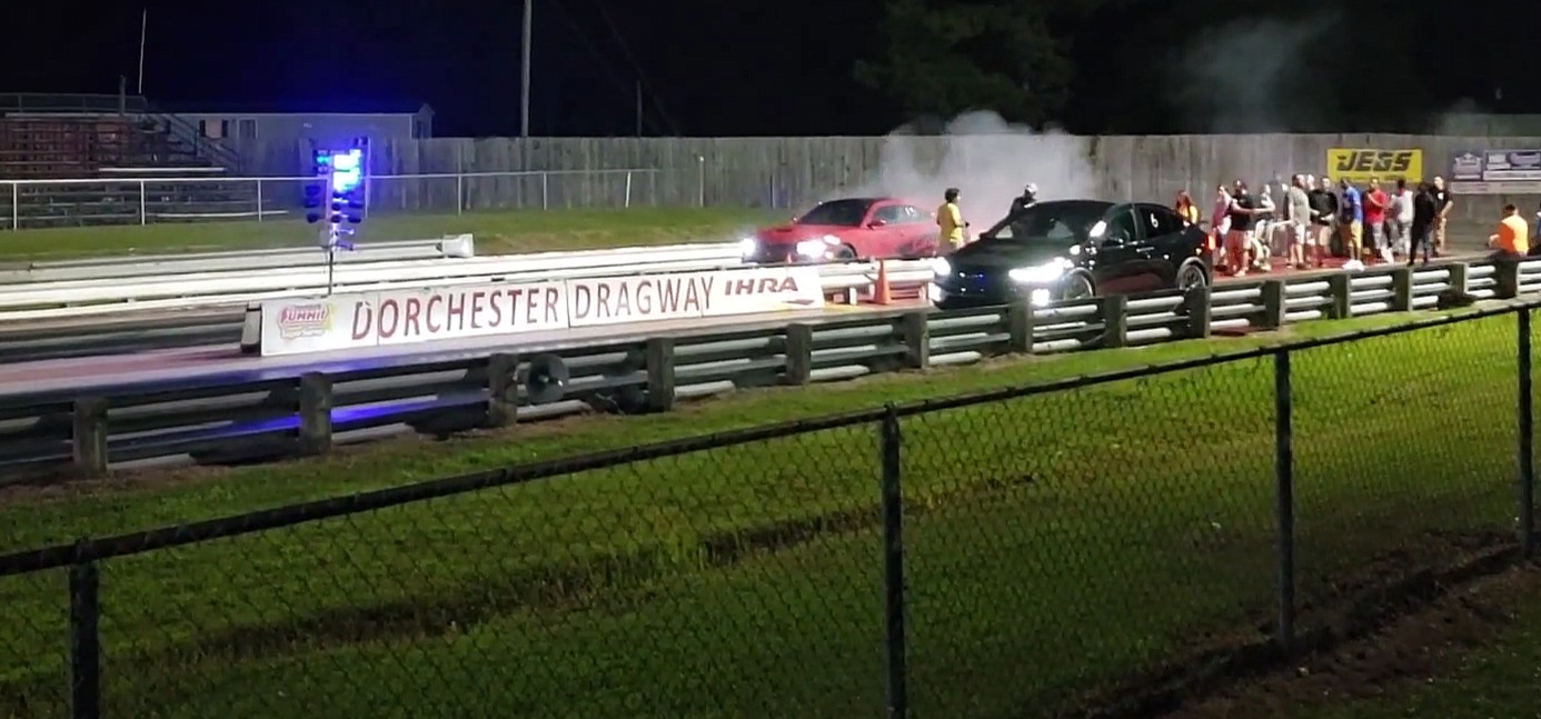 Tesla Model X overwhelms tuned imports and muscle cars in drag race meet