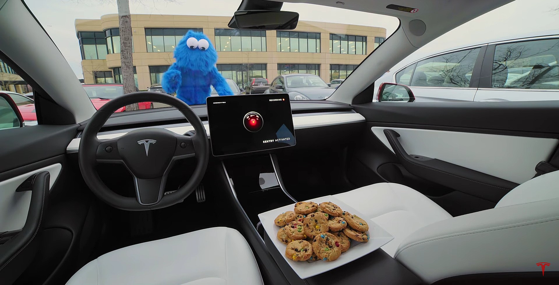 Tesla showcases Sentry Mode in hilarious Cookie Monster sketch