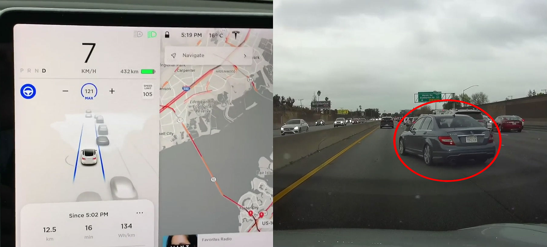 Tesla Autopilot starts giving right of way lane changes (video)