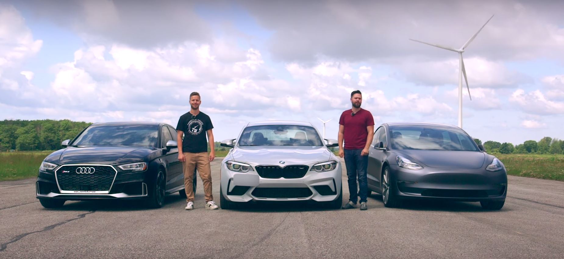 Video: BMW M2 Competition vs Model 3 and Audi RS3 on Track