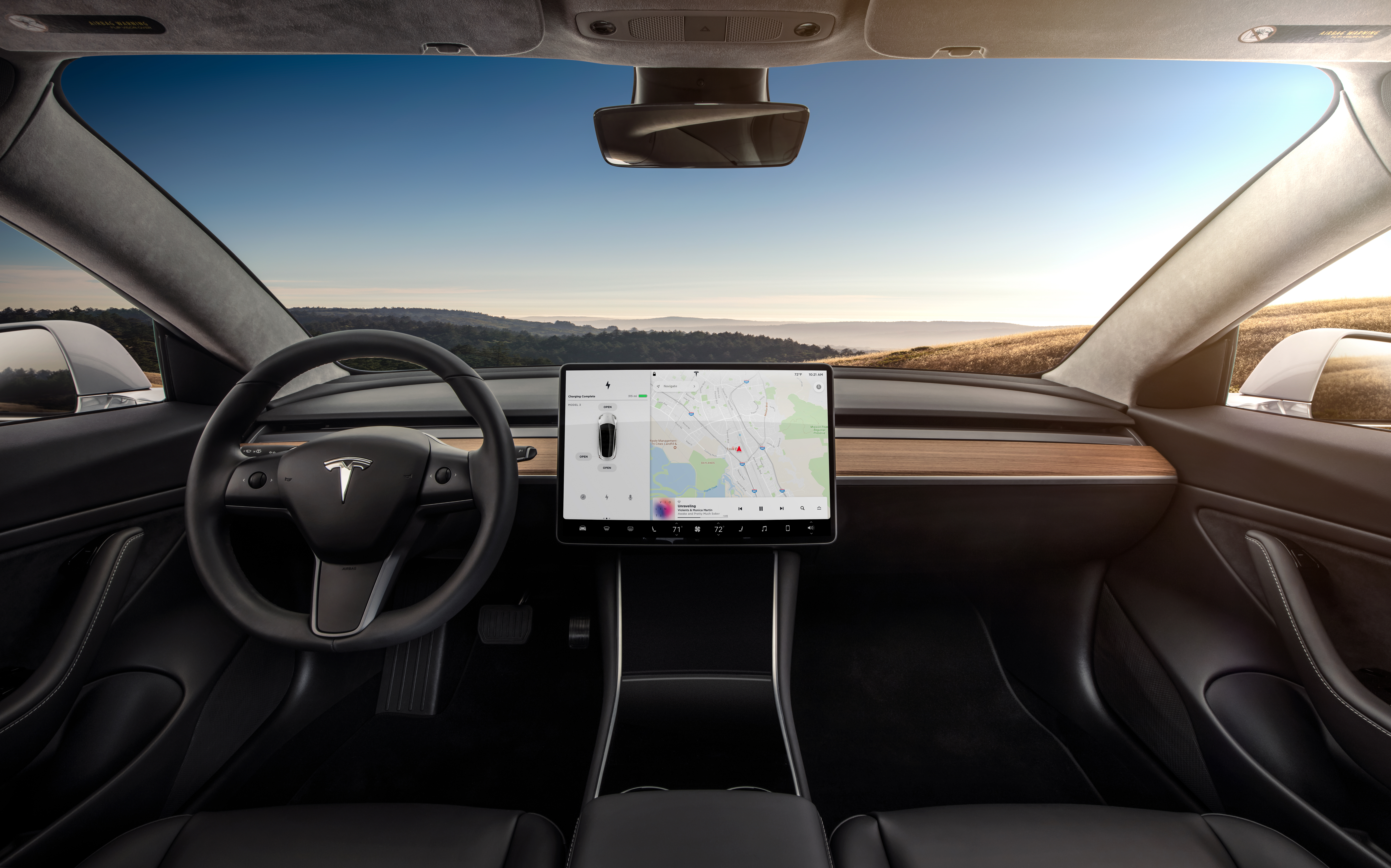 Tesla’s Model 3 interior (even the steering wheel) is now 100% leather-free