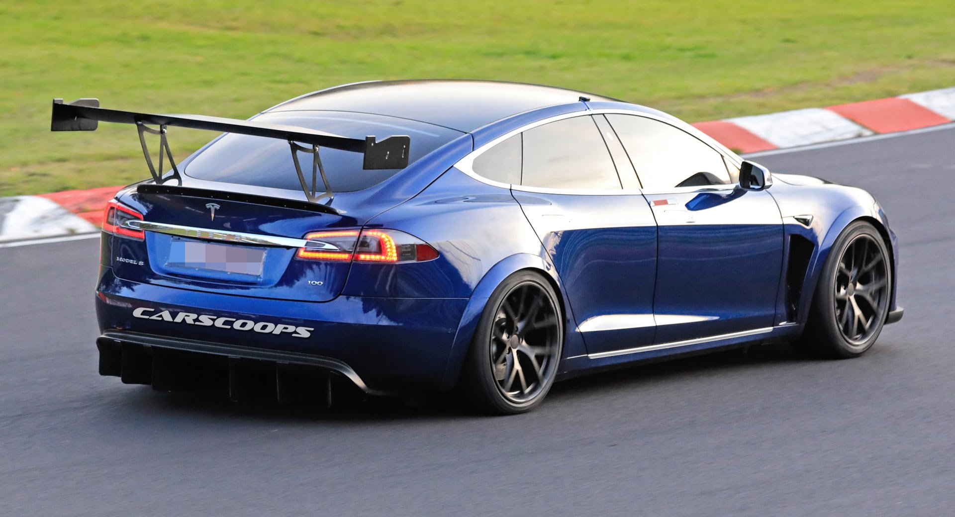 Tesla’s Model S Plaid Prototype Has Sprouted A Massive Rear Wing