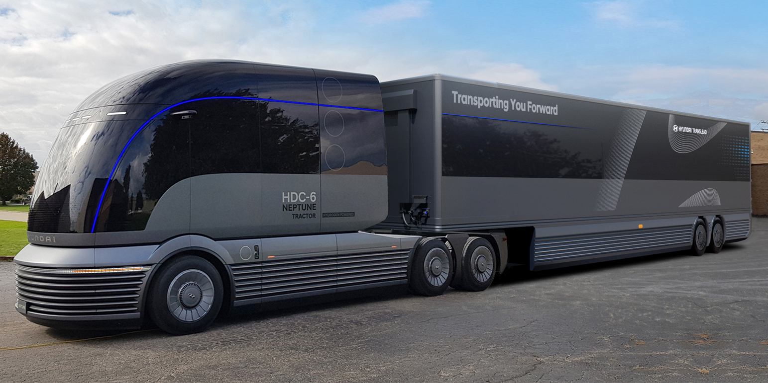 Hyundai unveiled a semi-truck concept that runs on hydrogen and would compete with the Tesla Semi