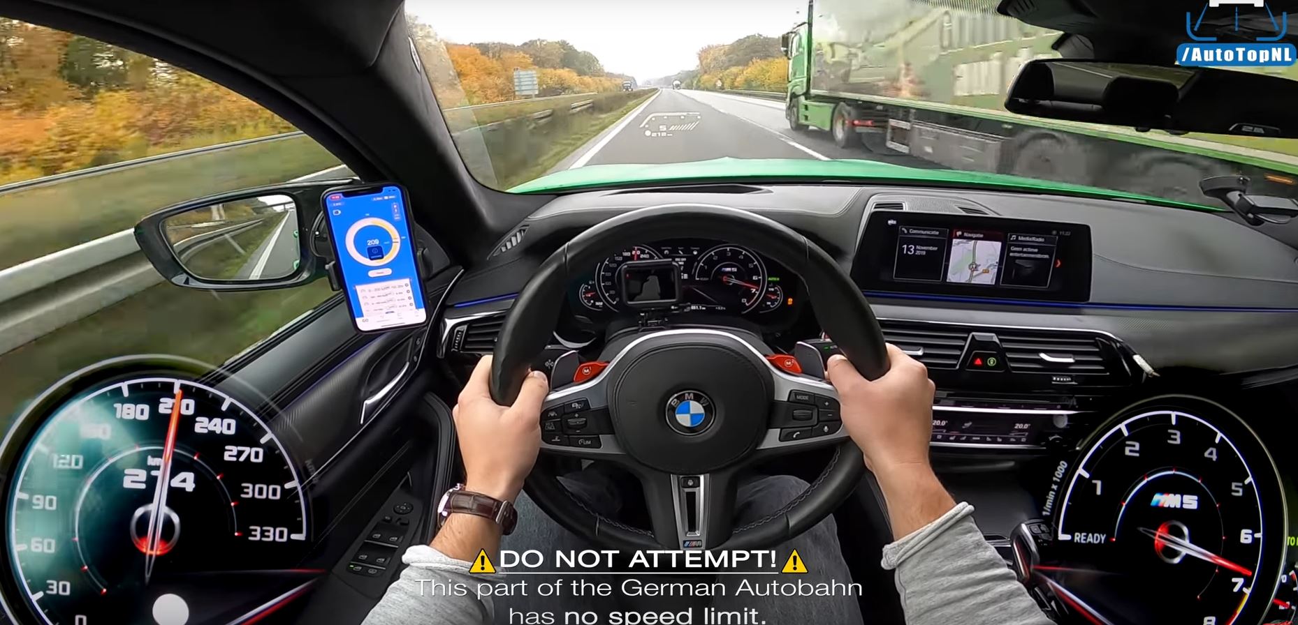 Video: 800 HP BMW M5 Goes for a top speed run in POV video