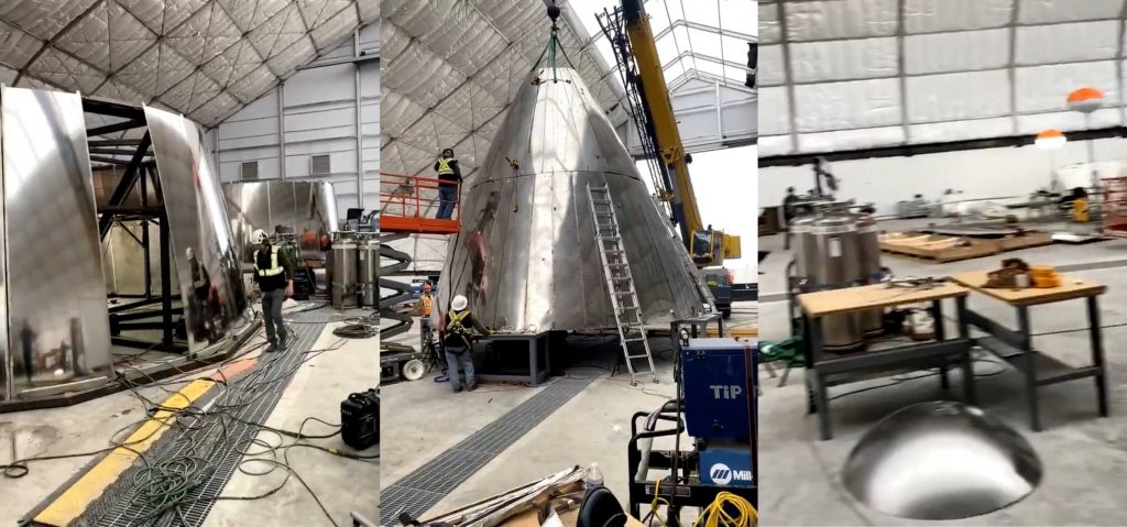 SpaceX’s first Starship test flight imminent as rocket nosecone nears completion