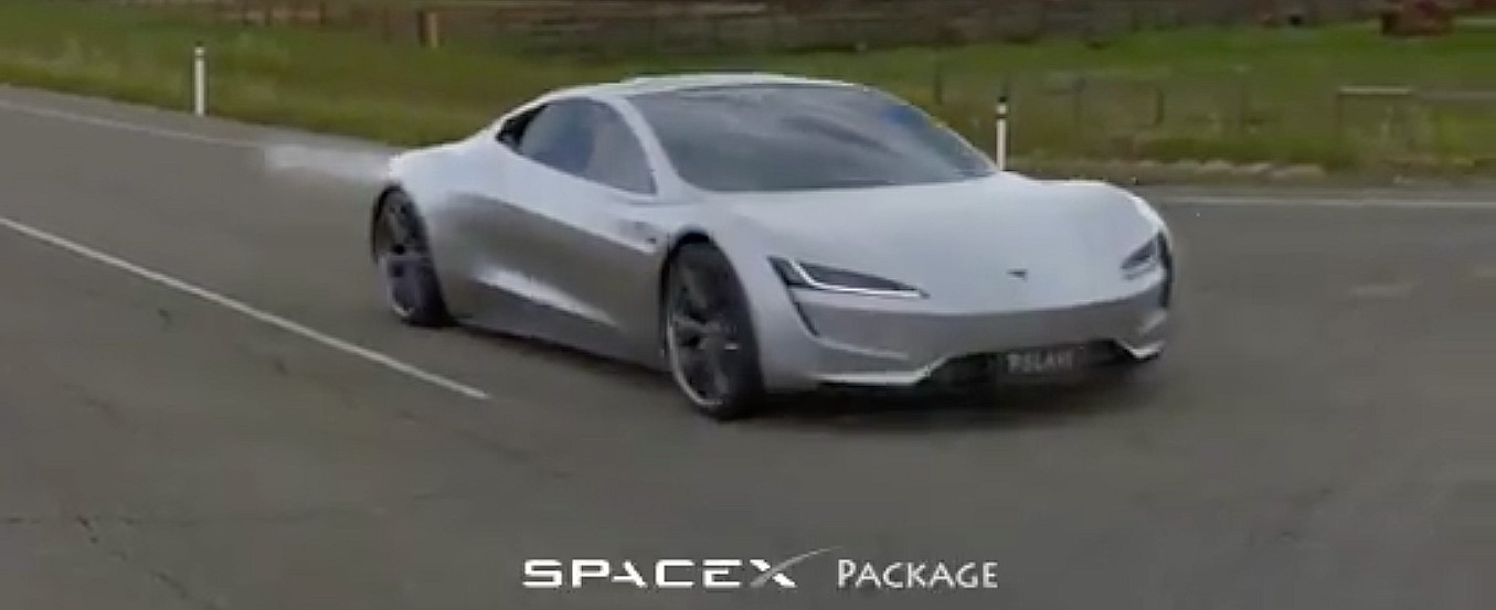 Tesla Roadster SpaceX Package’s 1.1-second 0-60 mph launch visualized in concept video