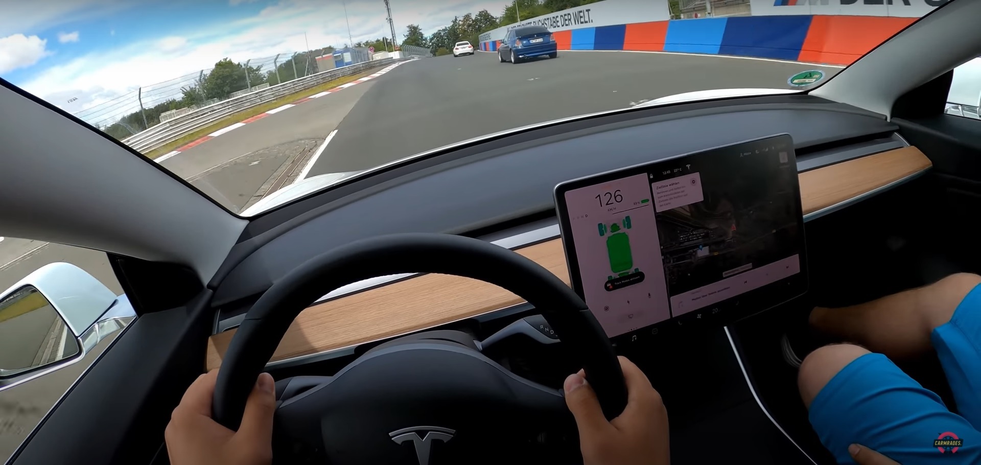 Tesla Model 3 equipped with Track Mode takes on the Nürburgring with pro at the wheel
