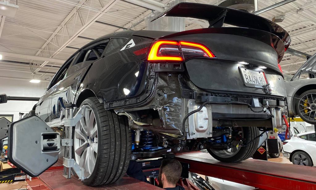 Damaged Tesla Model 3 racer rises again for another attempt at Pikes Peak