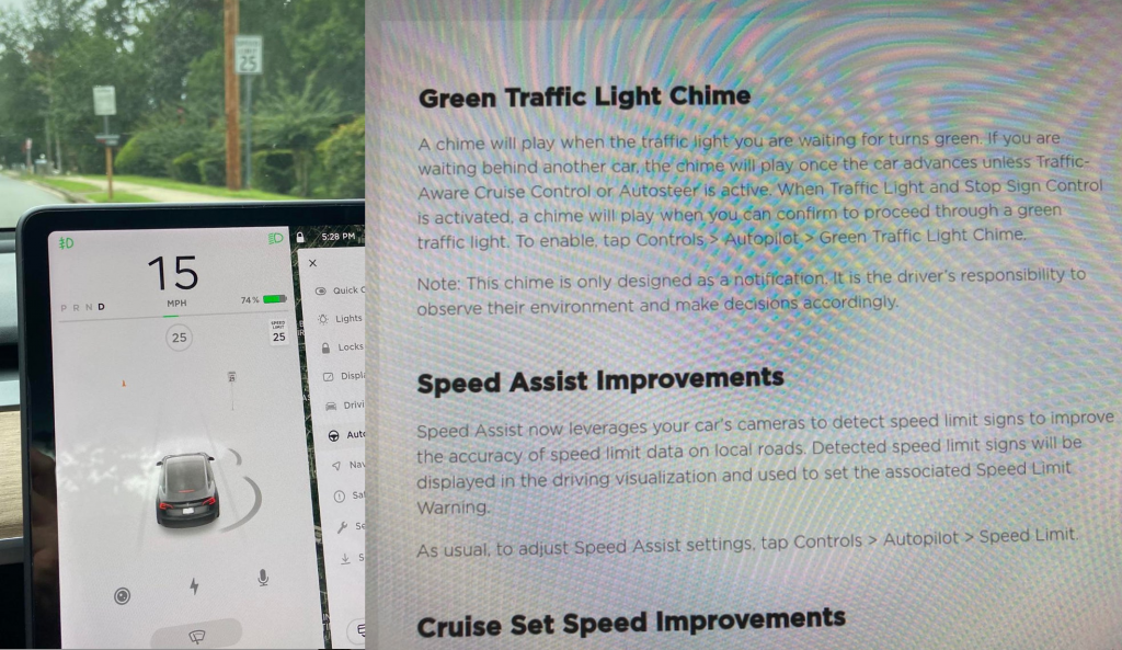 Tesla rolls out speed limit sign recognition and green traffic light alert in new update