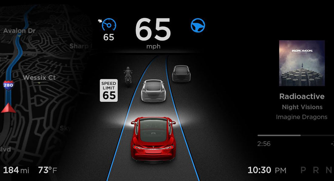 Tesla Software Update Lets Its Vehicles Read Speed Limit Signs