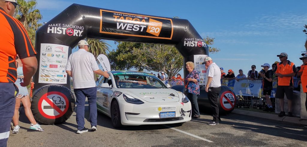 Tesla Model 3 soundly beats fossil fuel-powered rivals in Targa West Rally