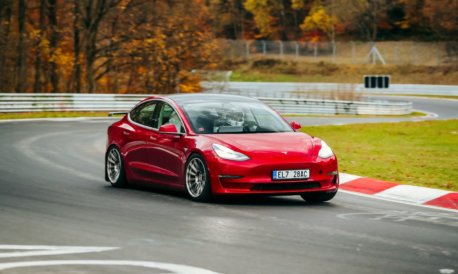 Tesla Model 3 takes on the Nurburgring and comes within striking distance of the Porsche Taycan’s record