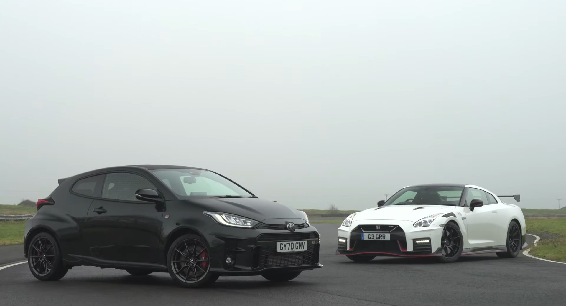 Can A Stock GR Yaris Beat A GT-R Nismo On A Short Track On A Very Rainy Day?
