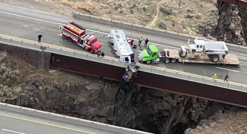 Pickup Truck Left Dangling Above Idaho Gorge In Terrifying Accident