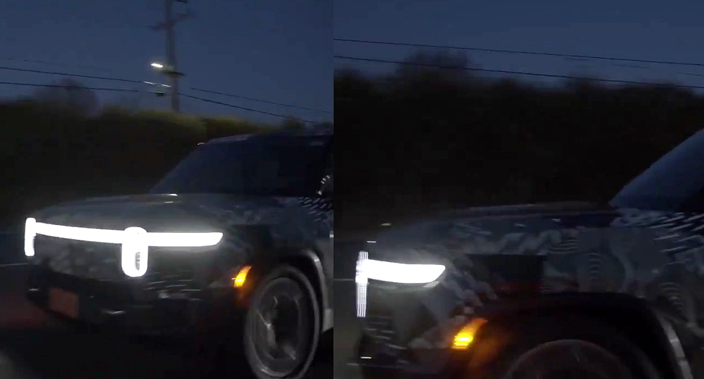 Rivian’s polarizing ‘stadium’ headlights actually look great when activated in the wild