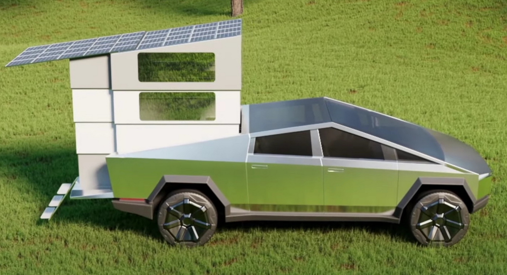 CyberLandr Is A Pop-Up Camper That Fits On The Tesla Cybertruck’s Bed