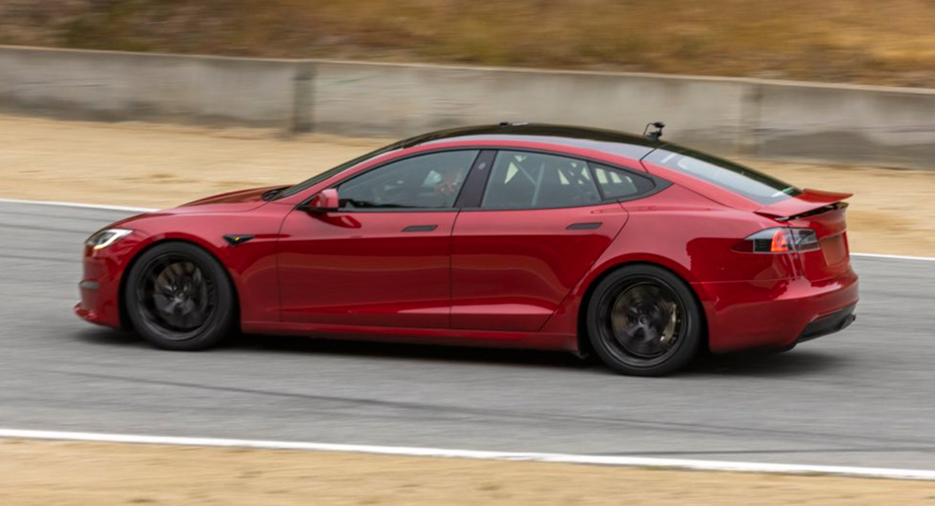 Tesla Is Testing The Model S Plaid At Laguna Seca And It Looks Very Fast
