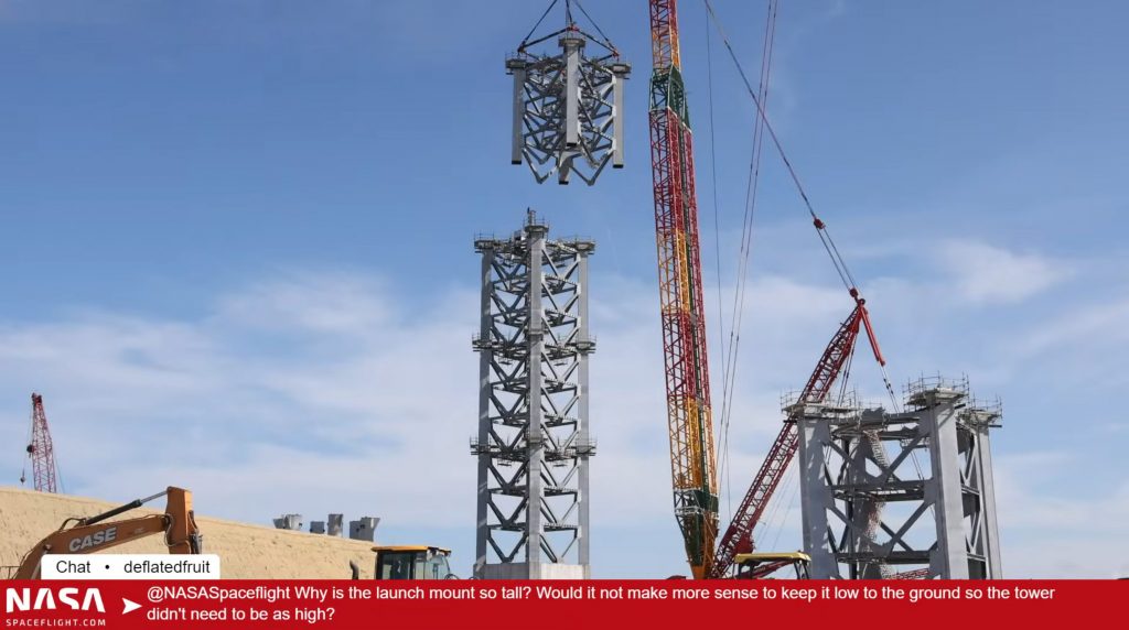SpaceX Starship launch tower grows to more than half its full height